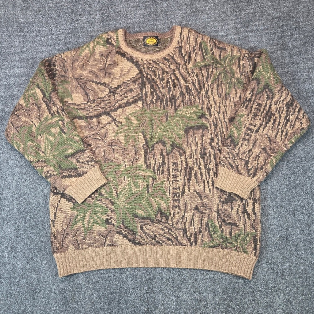Woolrich Classic Realtree All-Purpose Camo Wool Sweater Mens XXL Brown Green